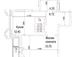 Продается 1-комнатная квартира ЖК Чернышевский, корп 4.1, 37  м&sup2;, 8980000 рублей