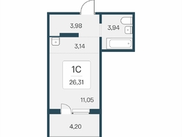 Продается Студия ЖК Эко-квартал на Кедровой, дом 6, 26.31  м&sup2;, 4490000 рублей