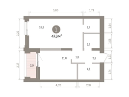 Продается 1-комнатная квартира ЖК Европейский берег, дом 32, 47.57  м&sup2;, 11010000 рублей