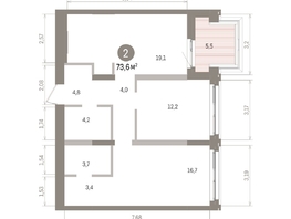 Продается 2-комнатная квартира ЖК Европейский берег, дом 32, 73.97  м&sup2;, 12330000 рублей