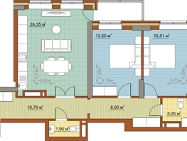 3-комнатная квартира, 78 м², 17/23 этаж