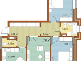 3-комнатная квартира, 79.34 м², 17/22 этаж