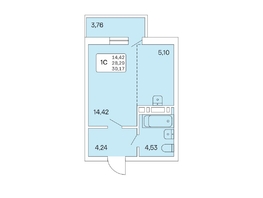 Студия, 30.17 м², 18-20/25 этаж