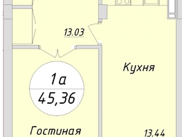 Продается 1-комнатная квартира НА ТУЛЬСКОЙ, 2 этап, 45 м², 3500000 рублей