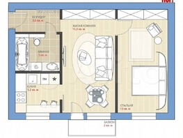 2-комнатная квартира, 47 м², 1/4 этаж