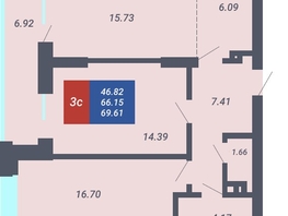 Продается 3-комнатная квартира ЧКАЛОВ, дом 2, 66.15 м², 5556600 рублей