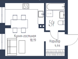 Продается Студия МИХАЙЛОВСКИЙ, 27.34 м², 4500000 рублей