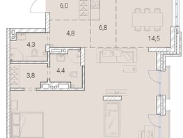 Продается 1-комнатная квартира ЖК Тайм Сквер, 96.9  м², 19961400 рублей