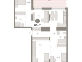Продается 3-комнатная квартира ЖК Европейский берег, дом 48, 114.09  м², 15220000 рублей