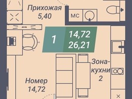 Продается Студия АК Voroshilov (Ворошилов), 26.21  м², 4455700 рублей