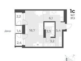 Продается 1-комнатная квартира ЖК Нормандия-Неман, дом 2, 38.8  м², 6750000 рублей