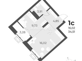 Продается 1-комнатная квартира ЖК Рафинад, дом 1, 34.5  м², 4930000 рублей