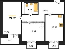 Продается 2-комнатная квартира ЖК Расцветай на Красном, дом 10, 67.75  м², 12450000 рублей