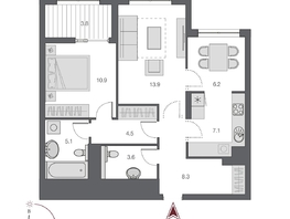 Продается 2-комнатная квартира ЖК Дом Нобель, 60.8  м², 14450000 рублей