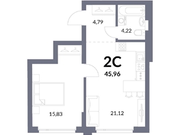 Продается 2-комнатная квартира ЖК Горская Лагуна, корпус 2, 45.96  м², 10703000 рублей