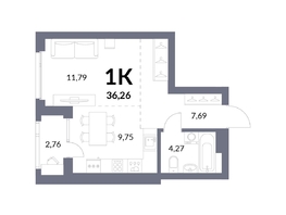 Продается 1-комнатная квартира ЖК Горская Лагуна, корпус 2, 34.88  м², 8503000 рублей