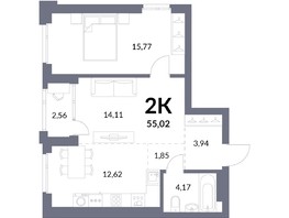 Продается 2-комнатная квартира ЖК Горская Лагуна, корпус 2, 53.74  м², 11600000 рублей