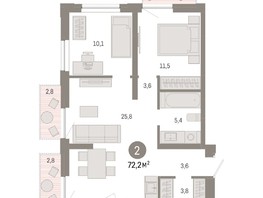 Продается 2-комнатная квартира ЖК Европейский берег, дом 44, 72.2  м², 9200000 рублей
