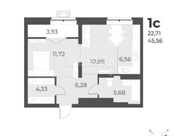 Продается 1-комнатная квартира ЖК Рафинад, дом 2, 35.2  м², 5080000 рублей