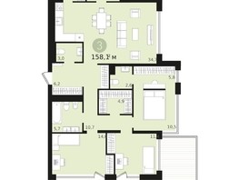 Продается 3-комнатная квартира ЖК Авиатор, дом 1-2, 158.05  м², 16530000 рублей