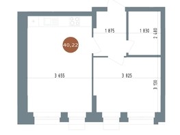 Продается 2-комнатная квартира ЖК 19/56 Кварталы Телецентра, сек 6, 40.22  м², 7800000 рублей