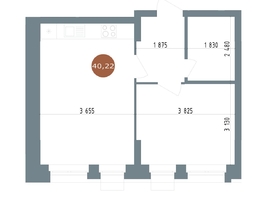 Продается 2-комнатная квартира ЖК 19/56 Кварталы Телецентра, сек 6, 40.22  м², 7830000 рублей