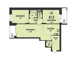 Продается 3-комнатная квартира ЖК Династия, дом 902, 81.3  м², 8260000 рублей
