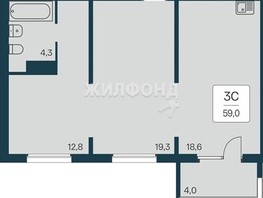 Продается 2-комнатная квартира ЖК Квартал на Игарской, дом 3 пан сек 1, 59  м², 6200000 рублей