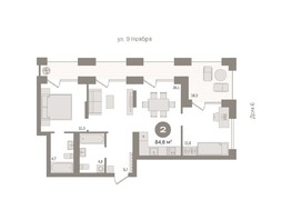 Продается 2-комнатная квартира ЖК Никитина, дом 7, 84.56  м², 13890000 рублей