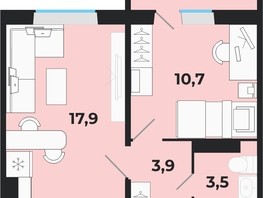 Продается 2-комнатная квартира ЖК Калина Красная, дом 1, 35.7  м², 4180000 рублей