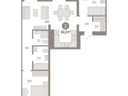 Продается 2-комнатная квартира ЖК Европейский берег, дом 44, 82.2  м², 12250000 рублей