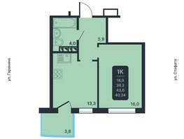 Продается 1-комнатная квартира ЖК Никольский парк, дом 5, 40.34  м², 7400000 рублей