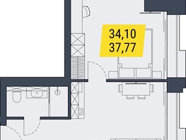 Продается 1-комнатная квартира АК Land Lord (Ленд Лорд), 37.77  м², 7176300 рублей