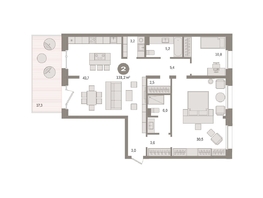 Продается 2-комнатная квартира ЖК На Декабристов, дом 6-2, 131.22  м², 25600000 рублей