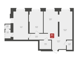 Продается 3-комнатная квартира ЖК Промышленная 7, 77.72  м², 11194530 рублей