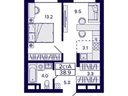 Продается 2-комнатная квартира ЖК Citatum (Цитатум), 38.9  м², 7250000 рублей