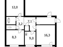 Продается 3-комнатная квартира Лазурная ул, 61.3  м², 6499000 рублей