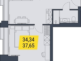 Продается 1-комнатная квартира АК Land Lord (Ленд Лорд), 37.65  м², 9600750 рублей