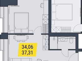 Продается 1-комнатная квартира АК Land Lord (Ленд Лорд), 37.31  м², 9514050 рублей