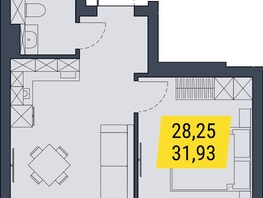 Продается 1-комнатная квартира АК Land Lord (Ленд Лорд), 31.93  м², 7982500 рублей