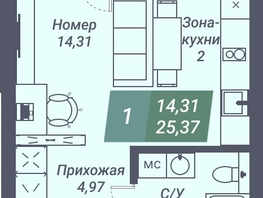 Продается Студия АК Voroshilov (Ворошилов), 25.37  м², 3374210 рублей