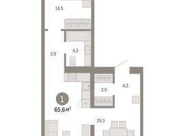 Продается 1-комнатная квартира ЖК Европейский берег, дом 49, 65.57  м², 13330000 рублей