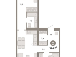 Продается 2-комнатная квартира ЖК Европейский берег, дом 49, 65.57  м², 11170000 рублей