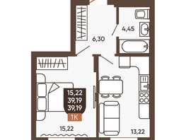 Продается 1-комнатная квартира ЖК Ермак, 39.19  м², 5150000 рублей