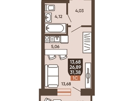 Продается Студия ЖК Ермак, 31.38  м², 4030000 рублей