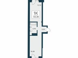 Продается 1-комнатная квартира ЖК Сакура парк, дом 2, 50.36  м², 9450000 рублей