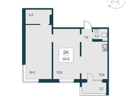 Продается 2-комнатная квартира ЖК Квартал на Игарской, дом 4 пан, 64.6  м², 6850000 рублей