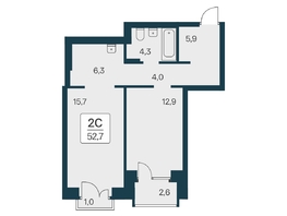 Продается 2-комнатная квартира ЖК Расцветай на Красном, дом 3,4, 52.7  м², 10100000 рублей