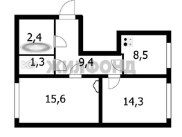 Продается 2-комнатная квартира Ельцовская ул, 52 м², 4500000 рублей