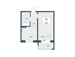 Продается 1-комнатная квартира ЖК Цветной бульвар, дом 4 сек 1, 38.8  м², 4950000 рублей